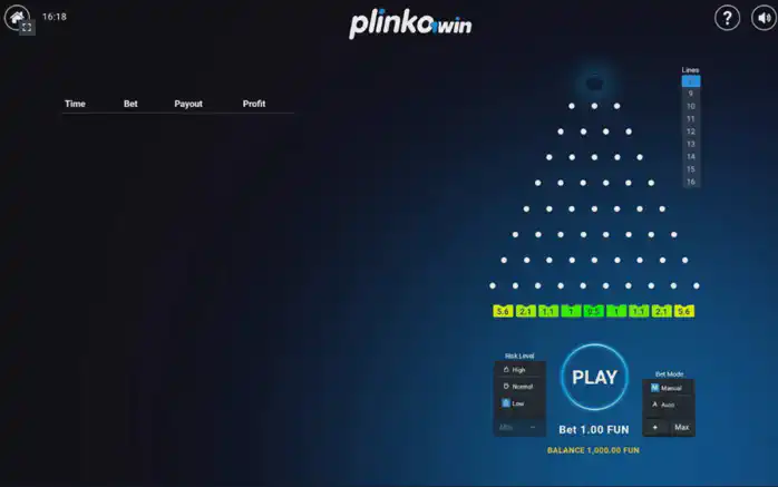 Plinko कैसीनो गेम 1win